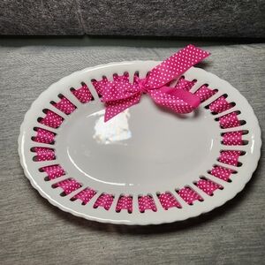 Vintage Ribboned Oval Serving Dish Antique Reflections by L. Godinger‎ & Company
